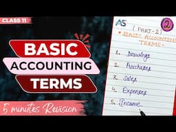 Basic Accounting Terms | Accountancy | Class 11 | In Hindi