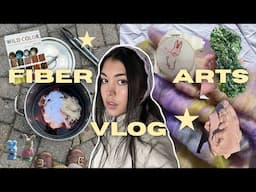 natural dyeing, fiber art book recs, spinning, and a blind box fail (spring vlog!)
