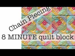 Chain piecing EASY 8 minute block | Simple Sewing