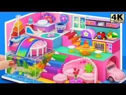 Make Miniature Pink Toy House with Bedroom on Fish Tank from Cardboard ❤️ DIY Miniature House