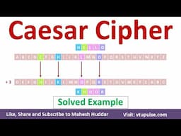 Caesar Cipher Solved Example for Encryption and Decryption in Cryptography by Vidya Mahesh Huddar
