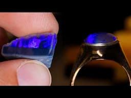 Uncut Gem Rough Opal to Refined Black Opal Ring - Incredible transformation!