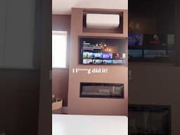 DIY beginner builds a #mediawall #diy #mediawalldiy #fireplacemediawall #samsungframetv