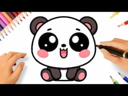 HOW TO DRAW A CUTE PANDA EASY 🐼❤️