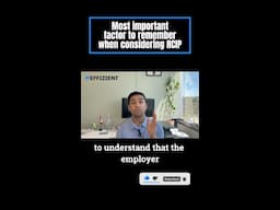 Most important factor to remember when considering RCIP
