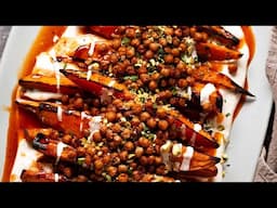 Maple roast sweet potatoes - with whipped tahini and crispy chickpeas