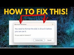 How to fix "need to format the disk before you can use it" or ''Drive is not accessible"