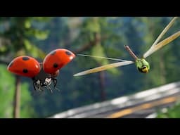 Ladybug flying 🐞🍃 race with dragonfly new Minuscule inspired