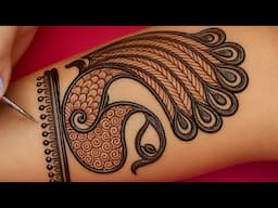 New peacock bridal mehndi designs |दुल्हन मेहंदी डिजाईन with lotus ||mehndi design ||wedding mehendi