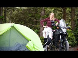 Motorcycle camping on a remote island