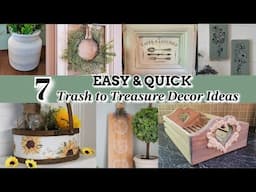 7 EASY & QUICK TRASH TO TREASURE DECOR IDEAS!~Easy Thrift Store Makeovers & Quick Dollar Store DIYS