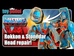 Vintage MOTU Stonedar and Rokkon head repair - Toy Polloi