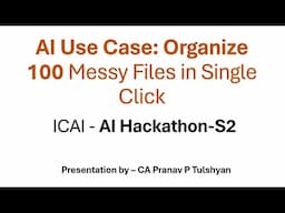 Practical Use Case of AI for Chartered Accountant | ICAI S2 AI Hackathon - Feat CA Pranav P Tulshyan