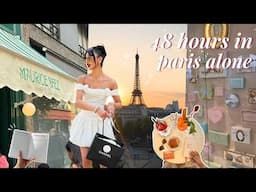 48 hours in paris ALONE🇫🇷 | eiffel tower views, aesthetic cafes, luxury shopping, & exploring
