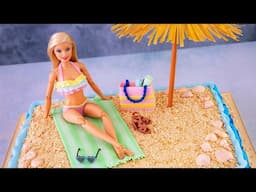 Easy Barbie BEACH CAKE - step by step tutorial
