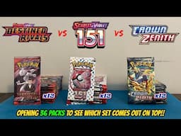 DESTINED RIVALS vs POKEMON 151 vs CROWN ZENITH 36 Pack Pokemon Card Opening Battle!! + GIVEAWAY!!