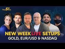 Gold, EUR/USD & NASDAQ – New Week, New Trades LIVE | The5ers Live Trading Room