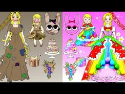 PINKI Barbie vs POOR Barbie Birthday Party - Barbie Mother & Daughter Handmade - Woa Doll Channel