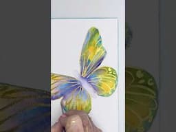 Watch This Butterfly Come to Life in Watercolor - Soothing & Simple. #art #shorts
