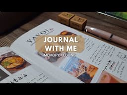 Scrapbook Journal With Me | Easy Grid Layout + Yayoi Japanese Food Memory 🍱🖋️