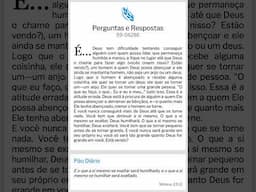 Pão Diário: Perguntas e Respostas - WMB