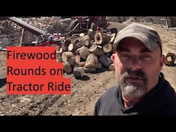 Firewood Rounds and a Tractor Ride in Woodyard #firewood