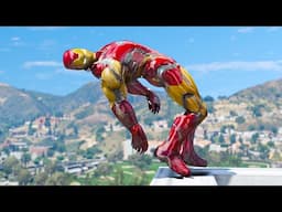 GTA 5 Iron Spiderman, Deadpool, Ironman Funny Moments - Funny Gameplay  (Active ragdoll physics) 48