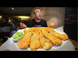 OWNER BETS $250 I CAN'T EAT THIS FISH & CHIPS IN 8 MINUTES | Joel Hansen RAW