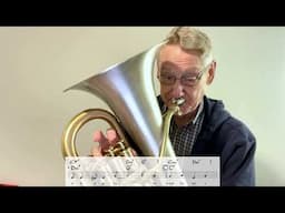 Euphonium Practice: "Anything Goes" - Working on Light Swing Style. Sheet Music On Screen