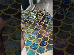 Mermaid Inspired Acrylic Painting & Glass Art