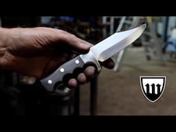 Forging a small stainless steel bowie knife, part 1, making the knife.