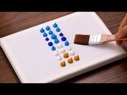 How to paint the sea in only 4 colors (1444)｜Painting For Beginners