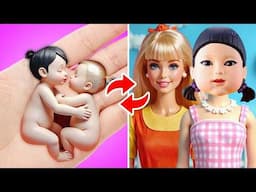 Squid Game Doll vs Barbie - Body Swap! *Cute Beauty Makeover Ideas*