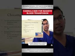 Cannula Size for Massive Blood Transfusion | #shorts #ivcannulation #anesthesiology #nurse