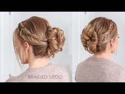 FISHTAIL BRAIDED UPDO | Formal Hairstyle for Medium Long Hair