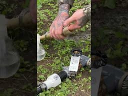 We use lube for our irrigation 😆 #garden #irrigation #farming #farmher #homesteading #homestead