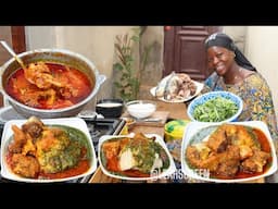 COOKING NIGERIAN AFRICAN FOOD MOST DELICIOUS & POPULAR TOMATO CHICKEN STEW + FUFU...