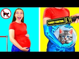 Sneak Pets Into The Plane | Parenting Hacks by PaRaRa Challenge