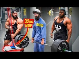 ELITE Powerlifter ANATOLY Use 32kg Mop | Pretended to be a CLEANER in a GYM #37