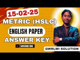HSLC 2025 ENGLISH Paper Solved | ASSEB 2025 |