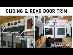 Finishing Our Van's Interior Sliding & Rear Door Trim | Van Conversion ProMaster Build Ep 22