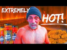 Eating Hot Wings inside a Sauna!