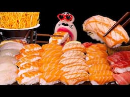 SUB| Fresh & Flavorful Sushi, Spicy Chicken Noodle, Fried Shrimp! 🍣 ASMR Mukbang Eating Show :)