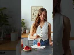 Summery Strawberry Spritz 🍹🍓☀️ #shorts #asmr