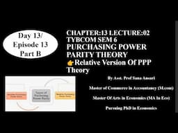 PPP THEORY|RELATIVE VERSION|RELATIVE VERSION OF PURCHASING POWER PARITY THEORY @ProfSanaAnsari