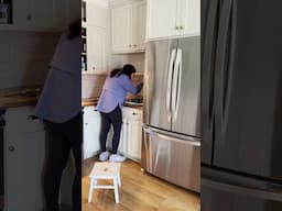 As part of our kitchen renovation, a floating shelf was a must! #kitchenmakeover #floatingshelves