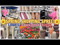 LETS GET READY FOR SPRING! ☀️🪴 Outdoor Decor SHOPPING SPREE at Lowe's, Target & HomeGoods!