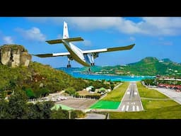Crazy landing at St Barts | Cockpit view (4K) | World's most dangerous airport