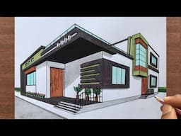 How to Draw a House in 2 Point Perspective