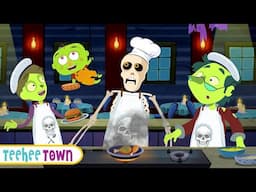 🔴 NEW! Five Zombies Cooking At A Spooky Restaurant | Funny Skeletons Song by Teehee Town